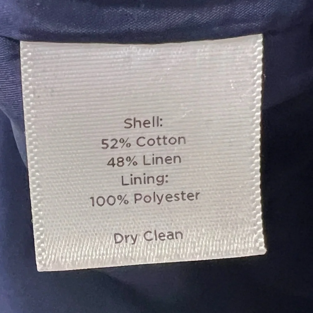Talbots Lined Linen Blend Navy Skirt, size 4